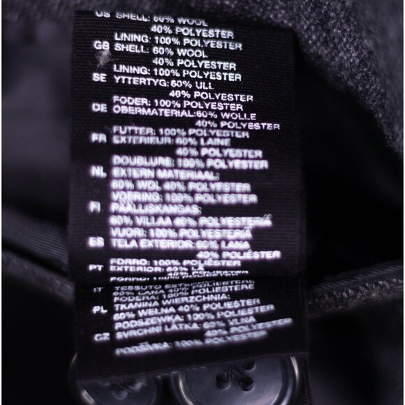 H&M Mens Gray wool Blazer 2 Button Sports Coat Suit Jacket Notch Lapel 40 - Picture 9 of 12